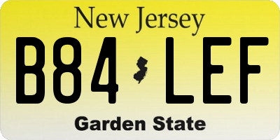 NJ license plate B84LEF