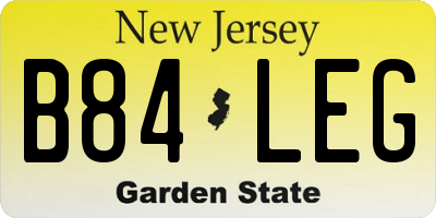 NJ license plate B84LEG