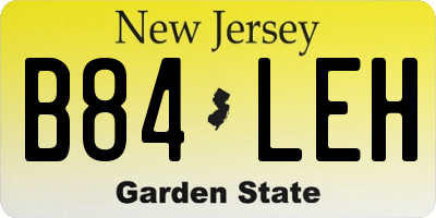 NJ license plate B84LEH