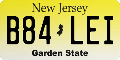 NJ license plate B84LEI