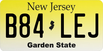 NJ license plate B84LEJ