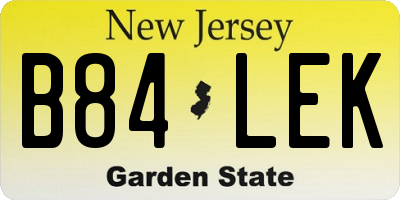 NJ license plate B84LEK