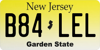 NJ license plate B84LEL