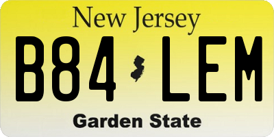 NJ license plate B84LEM