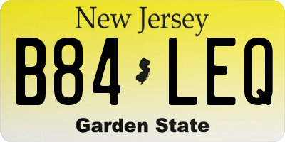 NJ license plate B84LEQ