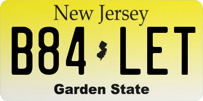 NJ license plate B84LET