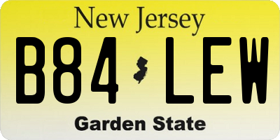 NJ license plate B84LEW