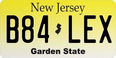 NJ license plate B84LEX