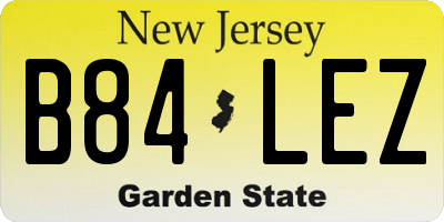 NJ license plate B84LEZ