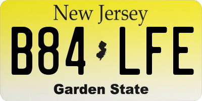 NJ license plate B84LFE