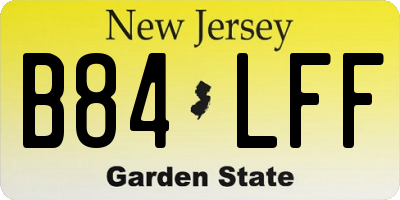 NJ license plate B84LFF