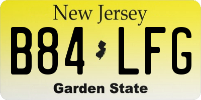 NJ license plate B84LFG