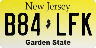 NJ license plate B84LFK