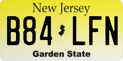 NJ license plate B84LFN