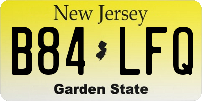 NJ license plate B84LFQ