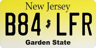 NJ license plate B84LFR