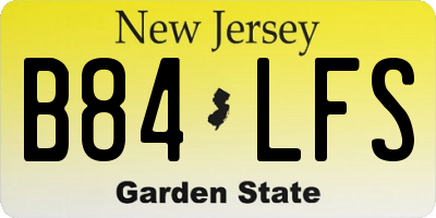 NJ license plate B84LFS