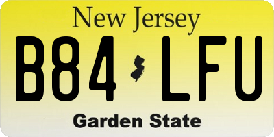 NJ license plate B84LFU
