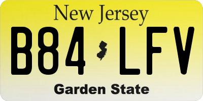 NJ license plate B84LFV