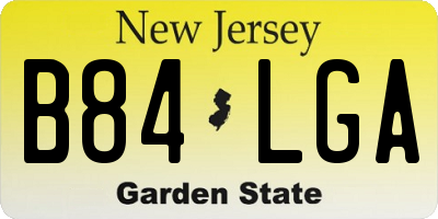 NJ license plate B84LGA