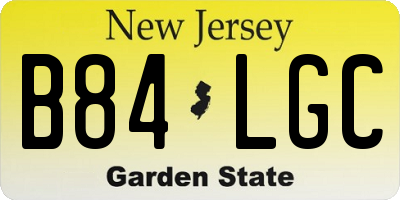 NJ license plate B84LGC