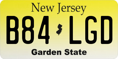 NJ license plate B84LGD