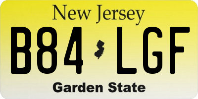 NJ license plate B84LGF
