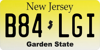 NJ license plate B84LGI