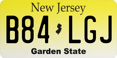 NJ license plate B84LGJ