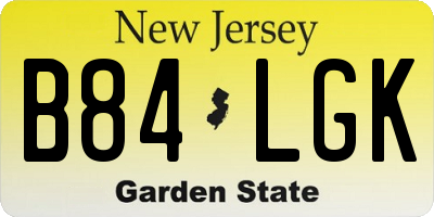 NJ license plate B84LGK