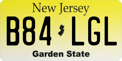 NJ license plate B84LGL