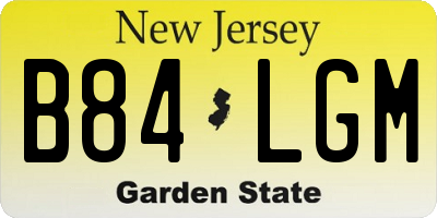 NJ license plate B84LGM