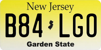NJ license plate B84LGO