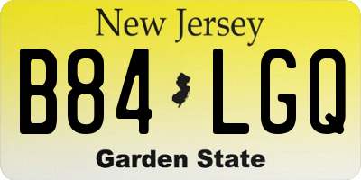 NJ license plate B84LGQ