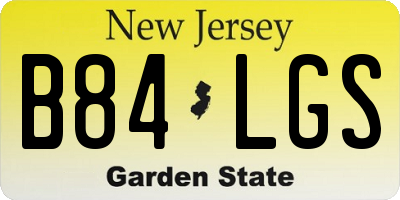 NJ license plate B84LGS