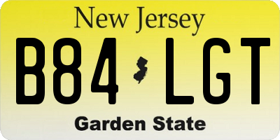 NJ license plate B84LGT