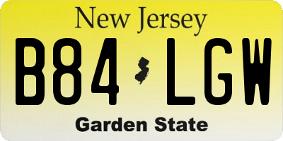 NJ license plate B84LGW