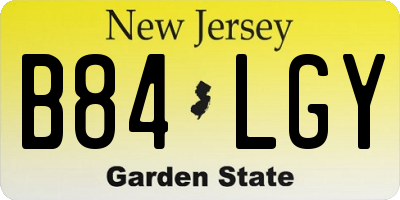 NJ license plate B84LGY