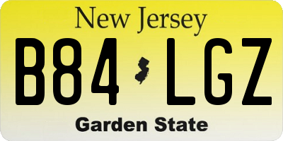 NJ license plate B84LGZ