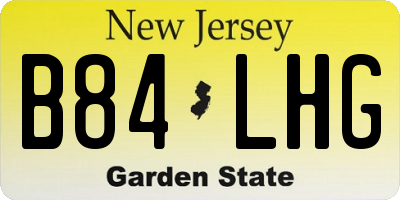 NJ license plate B84LHG
