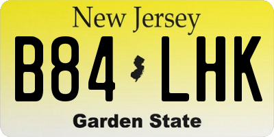 NJ license plate B84LHK