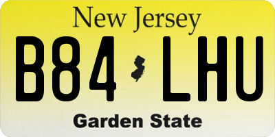 NJ license plate B84LHU