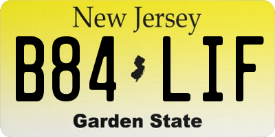 NJ license plate B84LIF