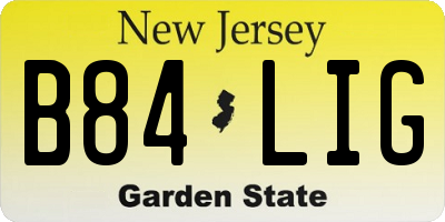 NJ license plate B84LIG