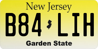 NJ license plate B84LIH