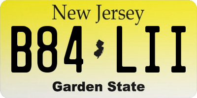 NJ license plate B84LII