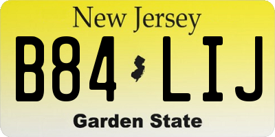 NJ license plate B84LIJ