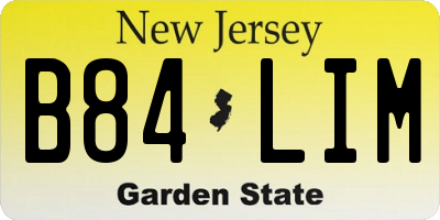 NJ license plate B84LIM