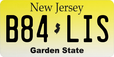NJ license plate B84LIS