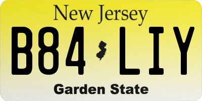 NJ license plate B84LIY